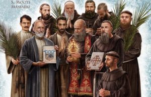 L'image de Manuel Ruiz et de ses compagnons martyrs, dit les « Martyrs de Damas », qui sera utilisée lors de la cérémonie de canonisation du 20 octobre prochain. © Image, réalisée par Andrea Pucci