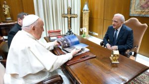 Le pape François et Martin Scorsese en janvier 2024 © Vatican Media