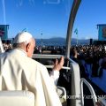 Le pape à Ajaccio ce 15 décembre 2024 : c'est la première fois qu'un pape visitait la Corse © Vatican Media