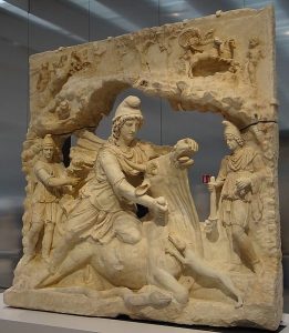 Mithra sacrifiant le Taureau (100-200 ap. J.-C.), musée du Louvre.