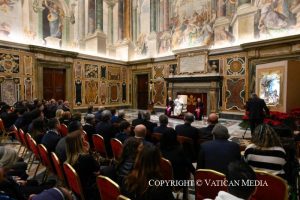  Discours du pape aux représentants des dirigeants et employés des banques italiennes, 16 novembre 2024 © Vatican Media