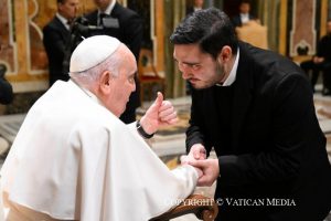 Salutations du pape à la communauté de l'Almo Collegio Capranica de Rome, 20 janvier 2025 © Vatican Media