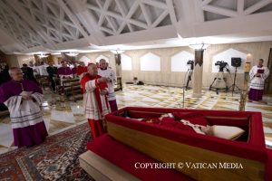 Mise en bière du pape François © Vatican Media