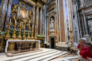 Acte de vénération de l’icône de la bienheureuse Vierge Marie Salus Populi Romani, 25 mai 2025 © Vatican Media