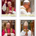 4 timbres à l'effigie du pape Léon XIV © postevaticane.va