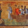 l’apparition du christ aux apôtres sur le lac de tiberiade (maesta retable de duccio di buoninsegna 1255-1319 museo dell opera del duomo sienne