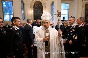 Homélie du pape Léon XIV lors de la messe à la chapelle de la poste des Carabiniers de Castel Gandolfo, 15 juillet 2025 © Vatican Media