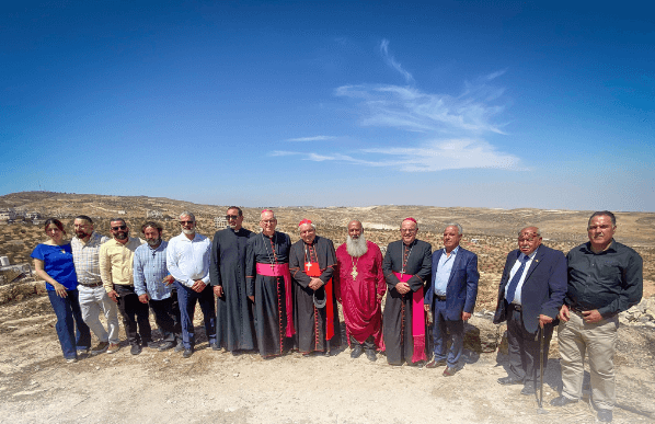 Une délégation d’évêques français auprès des chrétiens de Taybeh, étape de leur pèlerinage en Terre Sainte du 16 au 20 août 2025 © CEF