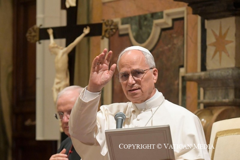 Discours du pape Léon XIV aux participants au Symposium promu par l’Académie pontificale de théologie, 13 septembre 2025 © Vatican Media