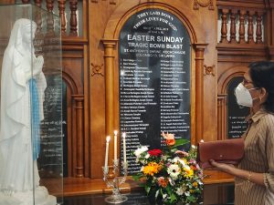 Les 57 noms des victimes de l’église Saint-Antoine de Colombo, une des églises visées par les attentats du dimanche de Pâques 2019 au Sri Lanka. © A. B.