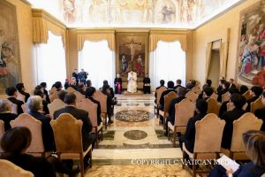 Discours du pape Léon XIV à la communauté du Collège pontifical portugais de Rome, 20 octobre 2025 © Vatican Media 