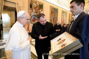 Discours du pape Léon XIV à la communauté du Collège pontifical portugais de Rome, 20 octobre 2025 © Vatican Media 