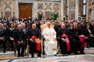 Discours du Saint-Père Léon XIV aux professeurs et étudiants de l’Institut Pontifical Théologique Jean-Paul II pour les sciences du mariage et de la famille, 24 octobre 2025 © Vatican Media