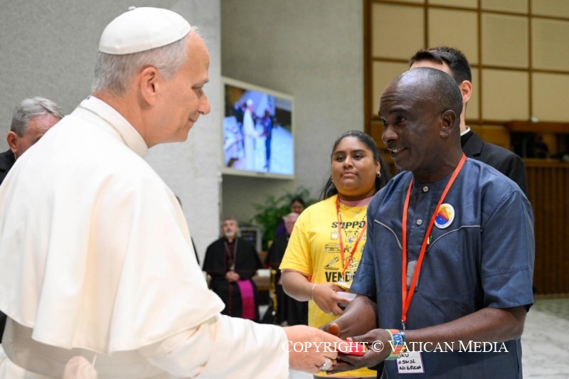 Discours du pape Léon XIV aux participants à la Rencontre mondiale des Mouvements populaires, 23 octobre 2025 © Vatican Media