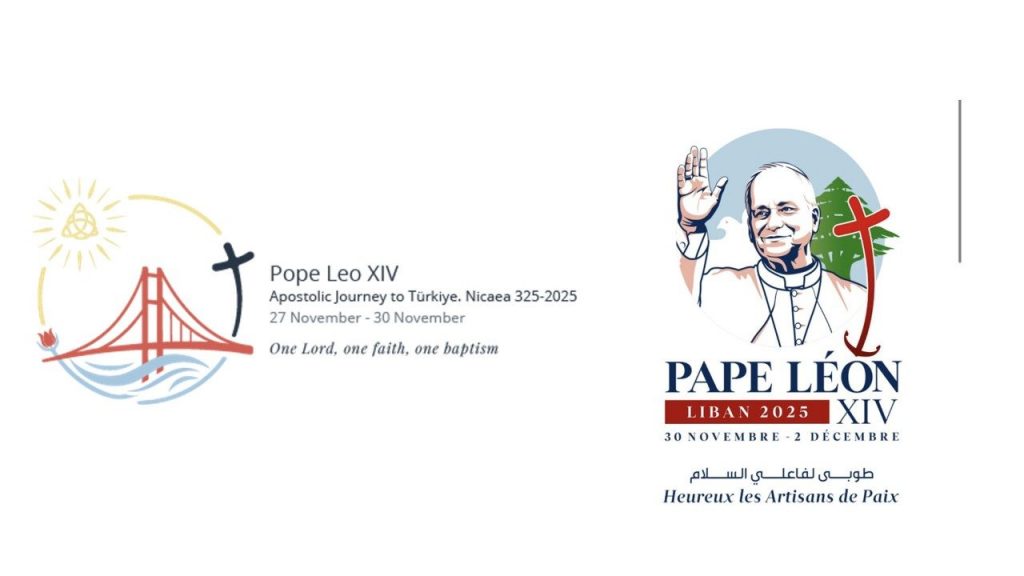 Les logos du voyage de Léon XIV en Turquie et au Liban