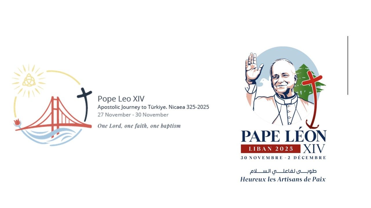 Les logos du voyage de Léon XIV en Turquie et au Liban
