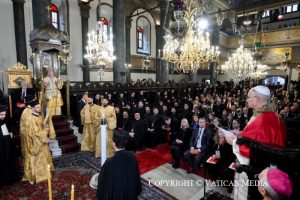 Discours du Saint-Père à la fin de la Divine Liturgie en l’église patriarcale Saint-Georges (Istanbul), 30 novembre 2025 © Vatican Media
