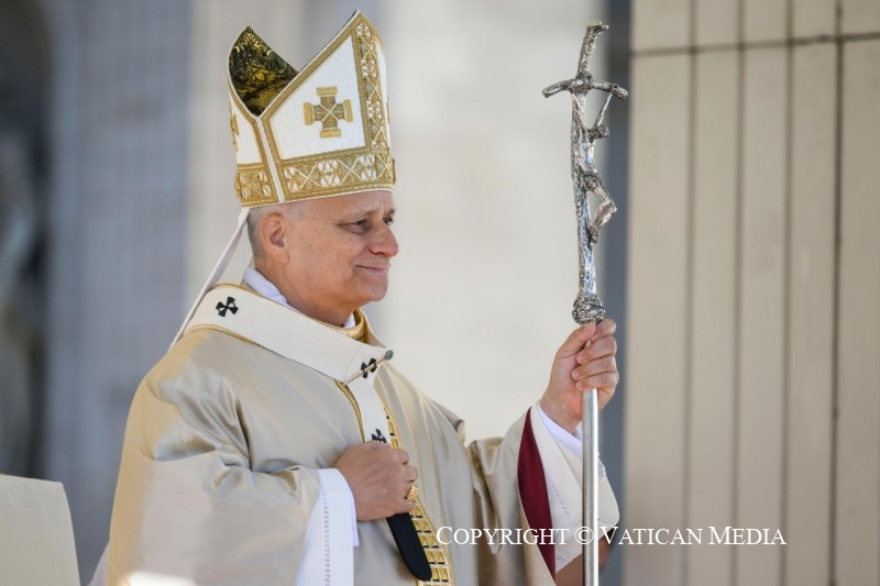 Le pape Léon XIV aux chorales du monde entier, lors de la messe du Christ-Roi à Saint-Pierre, 23 novembre 2025 © Vatican Media