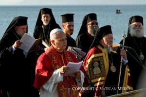 Rencontre œcuménique de prière près des fouilles archéologiques de l’ancienne basilique Saint-Néophyte 28 novembre 2025 © Vatican Media