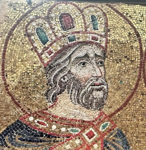 Le roi David, mosaïque de l'anti baptistère, 14è siècle, Basilique Saint Marc, Venise. Photo: E. Pastore