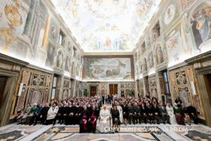 Discours du pape Léon XIV aux participants au pèlerinage national de Lettonie, 24 novembre 2025 © Vatican Media