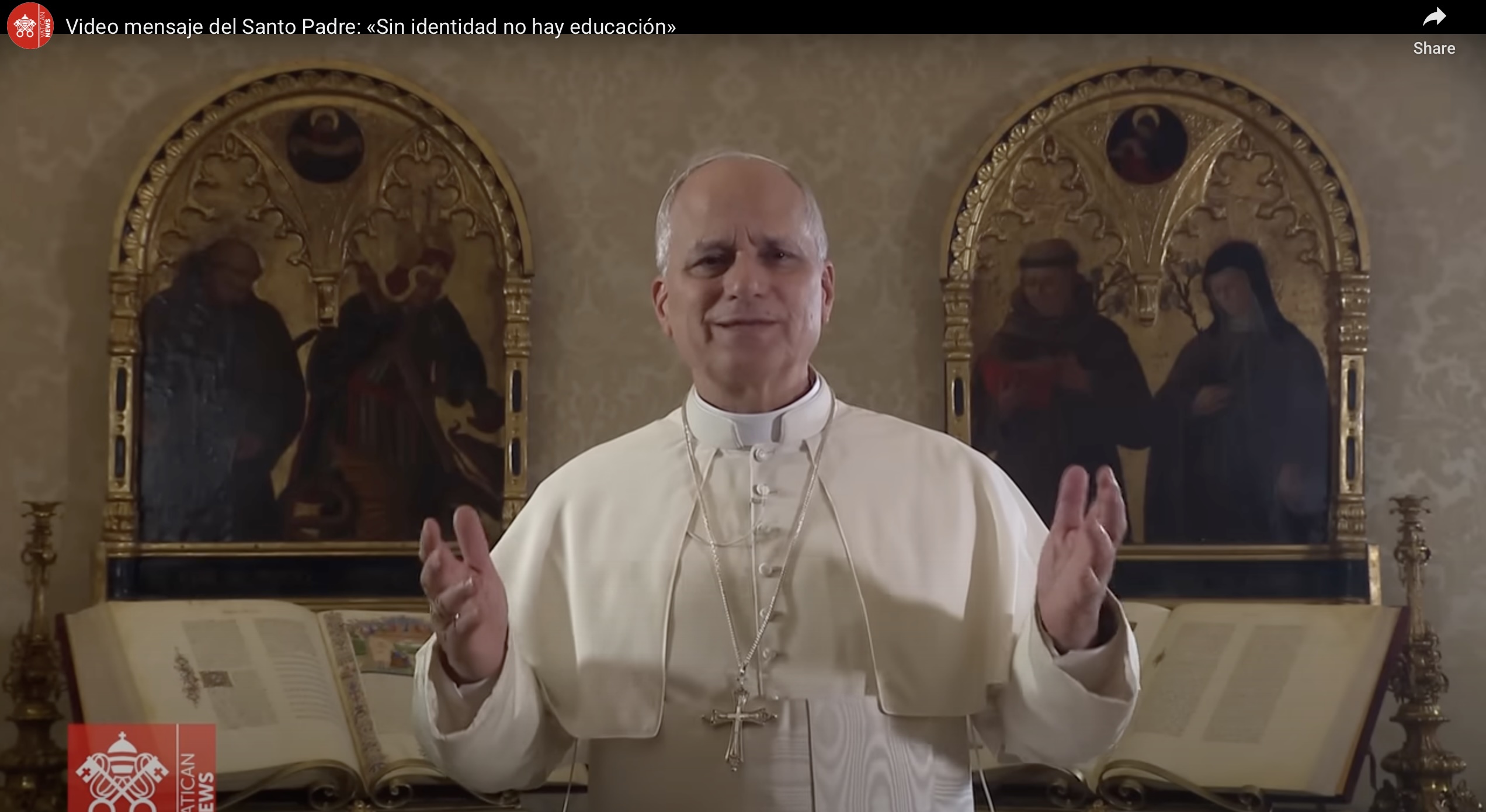 Capture d'écran de la vidéo du pape