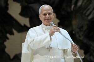 Le pape Léon XIV reçoit en audience dans la salle Paul VI les donateurs de l'arbre de Noël et de la crèche de la place Saint-Pierre © Vatican Media