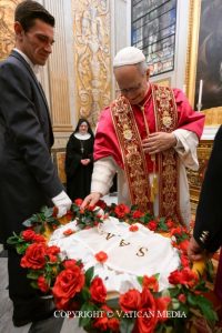 Présentation des agneaux, le jour de la fête de sainte Agnès, vierge et martyre, 21 janvier 2026 © Vatican Media