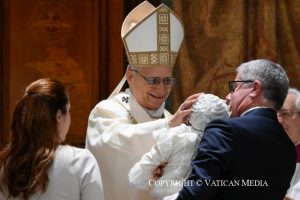 Homélie du pape Léon XIV lors de la messe avec le baptême de quelques enfants à l’occasion de la Fête du Baptême du Seigneur, 11 janvier 2026 © Vatican Media