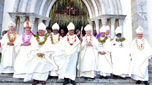 Lors de l'intronisation du nouvel archevêque de Nouméa, Mgr Susitino Sionepoe © Mgr Jean-Yves Riocreux 