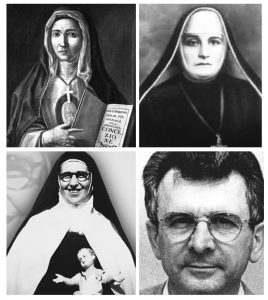 Les vénérables Sr. Maria Tecla Antonia Relucenti, Sr. Crocifissa Militerni, Sr. Maria Giselda Villela et Nerino Cobianchi © Causesanti.va