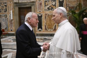 
Discours du Pape Léon XIV aux gentilshommes de Sa Sainteté, aux attachés d'antichambre et aux « Sediari » pontificaux, 1er février 2026 © Vatican Media