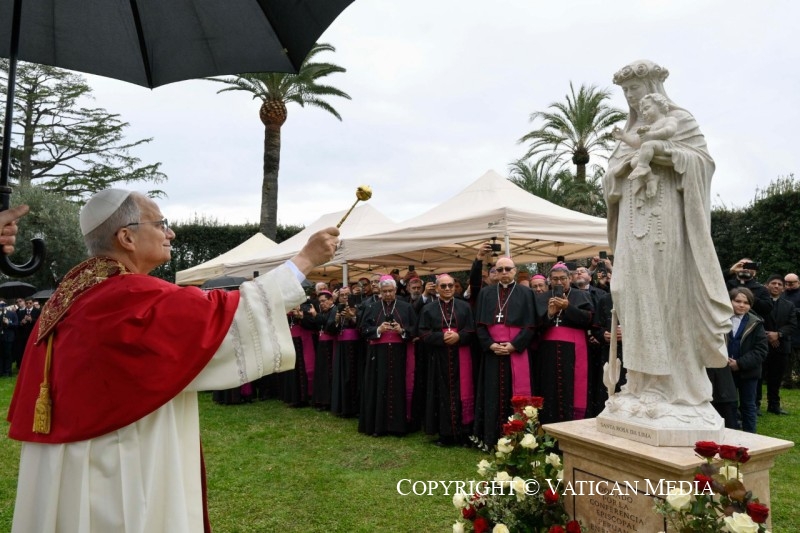 Inauguration d’une mosaïque mariale et de la statue de sainte Rose de Lima dans les Jardins du Vatican, 31 janvier 2026 © Vatican Media