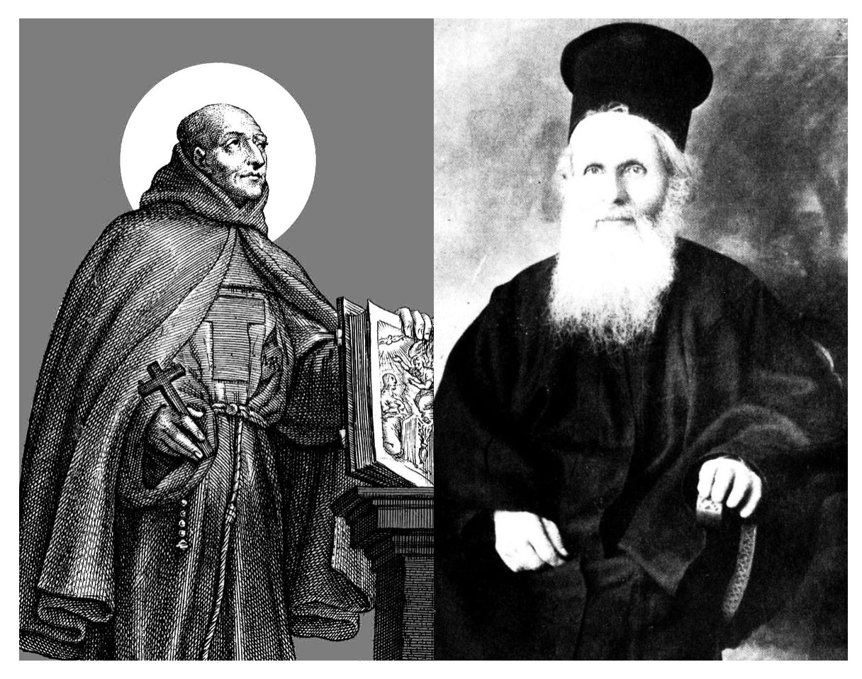 À gauche, le bienheureux Gabriel-Maria Nicolas (1460-1532) et à droite le P. Béchara Abou-Mourad (1853-1930) © causesanti.va