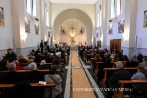 Messe présidée par le Saint-Père lors de la visite pastorale à la paroisse du Sacré-Cœur de Jésus à Ponte Mammolo, 15 mars 2026 © Vatican Media

