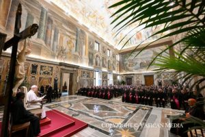 Discours du Saint-Père Léon XIV aux séminaristes de différents diocèses d'Espagne, avec leurs familles, 28 février 2026 © Vatican Media