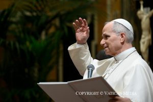 Discours du pape Léon XIV aux participants à la Rencontre « Chaire de l'accueil », 12 mars 2026 © Vatican Media