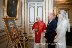 Cérémonie de bienvenue au Palais princier de Monaco, 28 mars 2026 © Vatican Media
