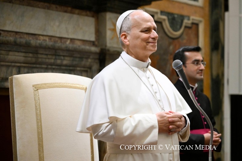 Discours du Saint-Père Léon XIV aux séminaristes de différents diocèses d'Espagne, avec leurs familles, 28 février 2026 © Vatican Media