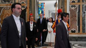 Le Saint-Père avec la famille royale d'Espagne, 20 mars 2026 © Vatican Media 