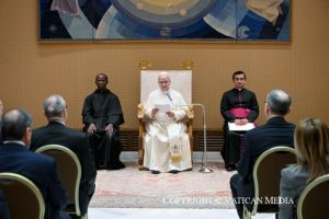 Discours du pape Léon XIV aux participants à l'évènement « Oggi chi è il mio prossimo - Today who is my neighbor », 18 mars 2026 © vatican Media