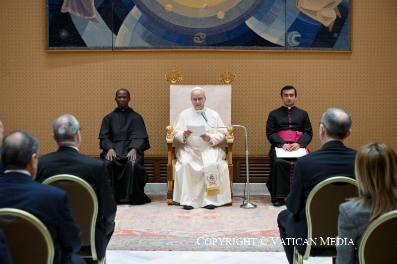 Discours du pape Léon XIV aux participants à l'évènement « Oggi chi è il mio prossimo - Today who is my neighbor », 18 mars 2026 © vatican Media