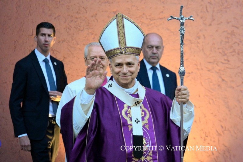 Le Saint-Père préside la messe dominicale à la paroisse Sainte Marie de la Présentation (Rome) 8 mars 2026 © Vatican Media