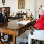 Le Pape Léon XIV avec le président de la République de Singapour, Tharman Shanmugaratnam, jeudi 5 mars 2026 © VATICAN MEDIA