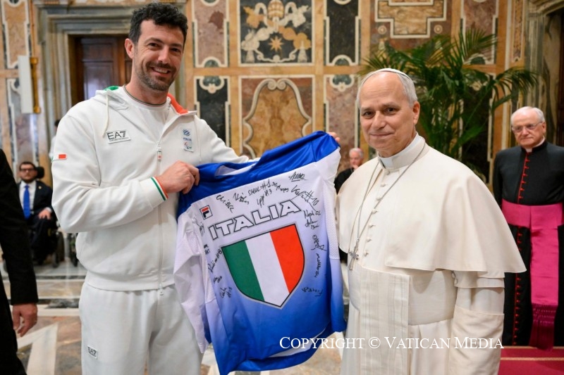 Discours du Pape Léon XIV aux athlètes des Jeux de Milan-Cortina le 9 avril 2026 © Vatican Media