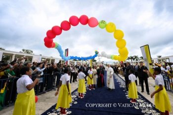 Léon XIV à la basilique de l’Immaculée Conception de Mongomo, 22 avril 2026 © Vatican Media