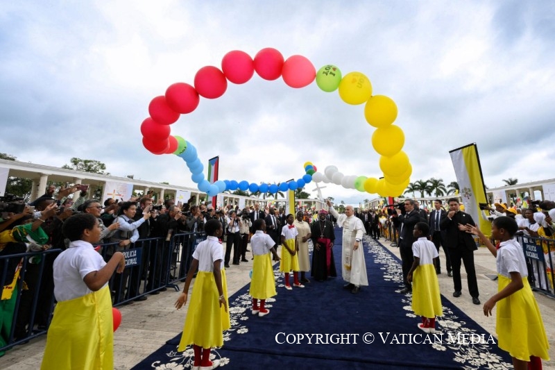 Léon XIV à la basilique de l’Immaculée Conception de Mongomo, 22 avril 2026 © Vatican Media