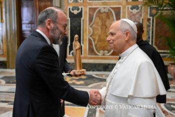 Discours du pape Léon XIV aux membres du Parti populaire européen au Parlement européen, 25 avril 2026 © Vatican Media 