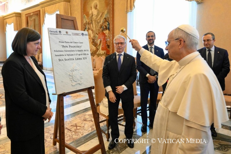Bénédiction de la première pierre du « Centre CUORE - Pape François » de l'hôpital Gemelli de Rome, 27 avril 2026 ©Vatican Media