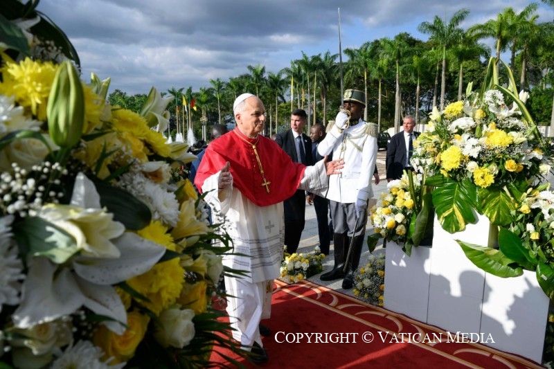 Rencontre avec les autorités, la société civile et le corps diplomatique au Cameroun, 15 avril 2026 © Vatican Media